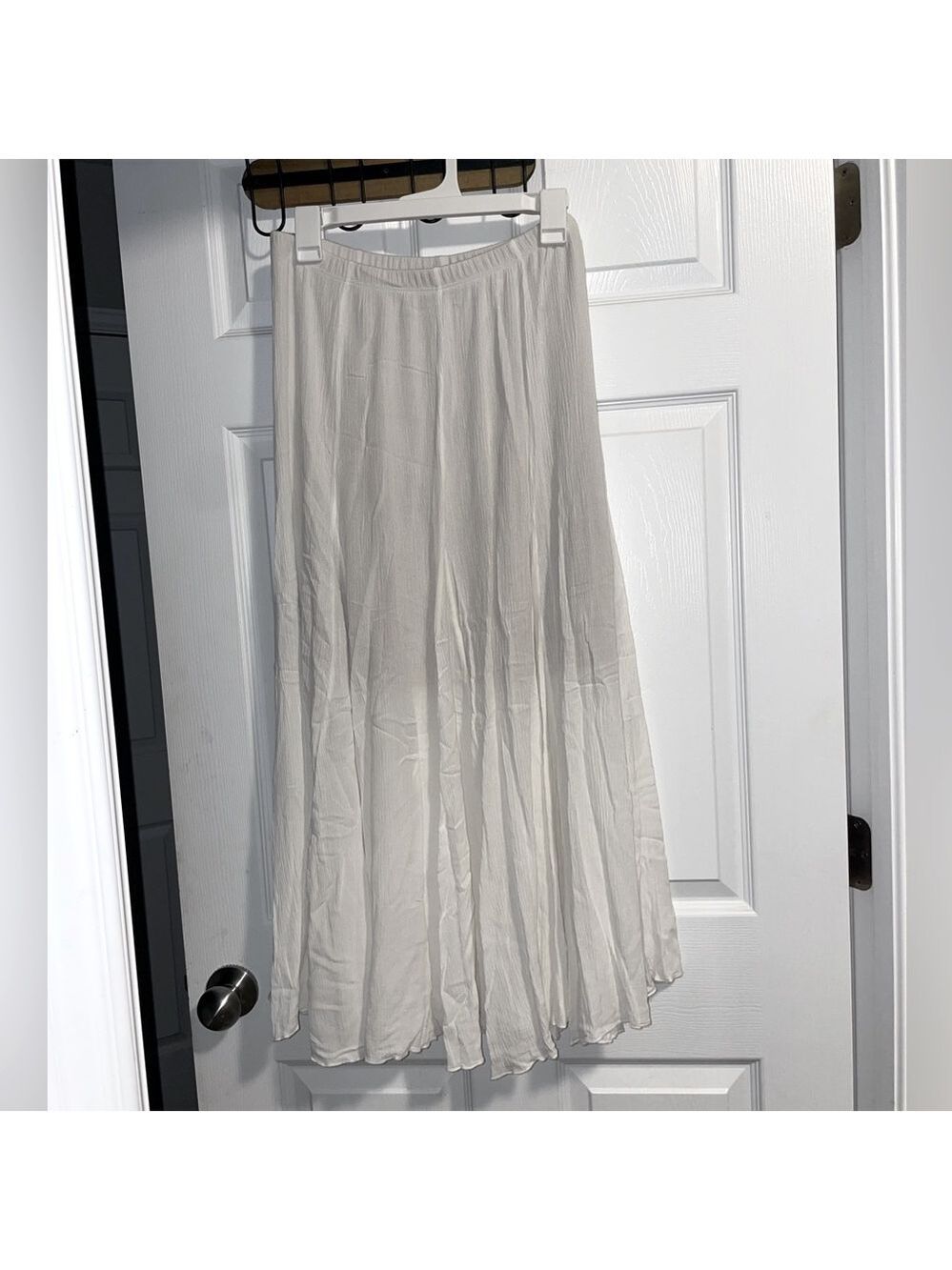 Karen Kane White Maxi Skirt Women Medium Boho Festival - Picture 6 of 13